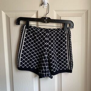 Ecote Black and White High Waist Shorts